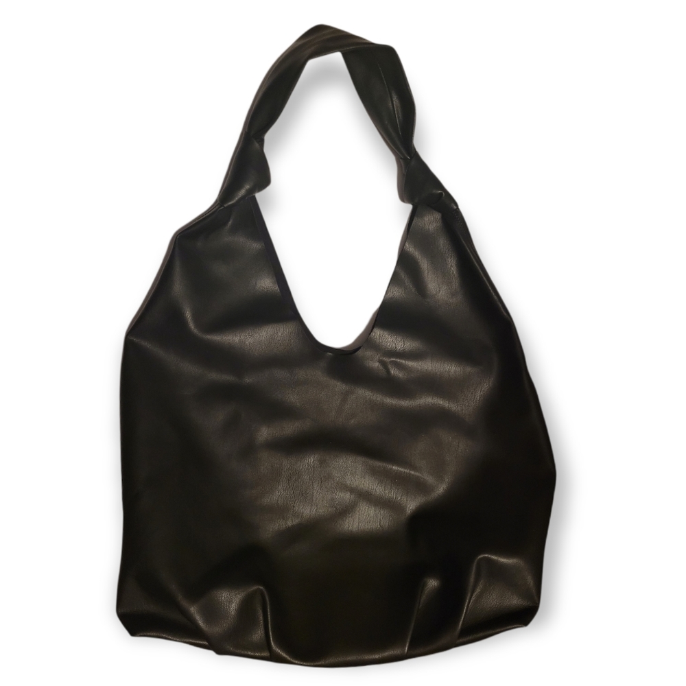 Elizabeth & James Black Vegan Leather Hobo Bag
